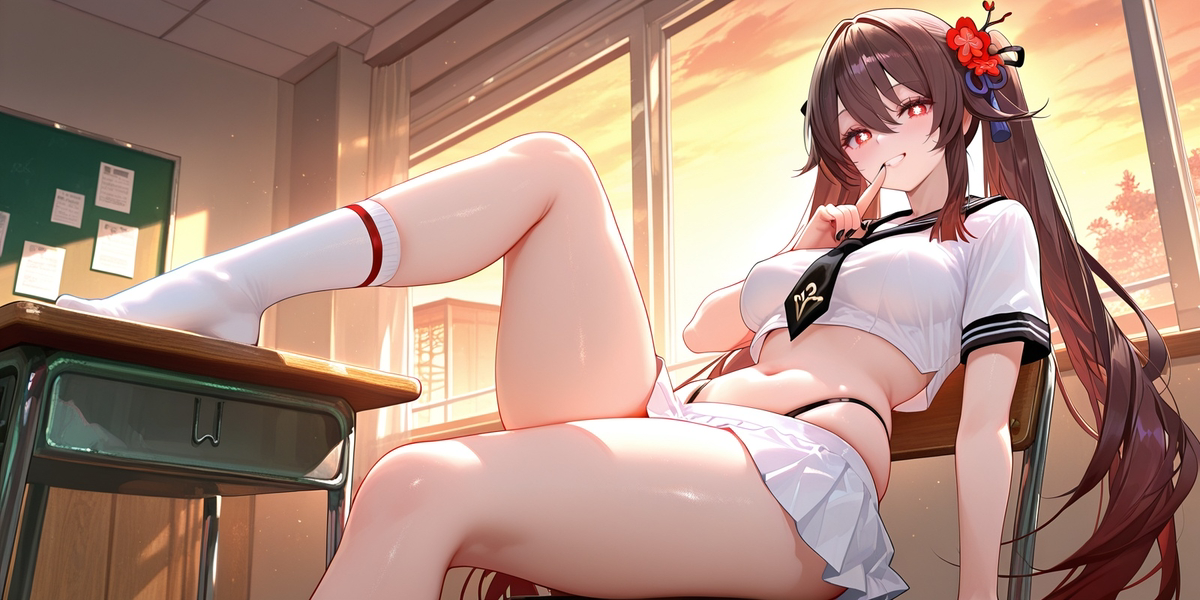 胡桃-水手服-pixiv插画-作品交流服务