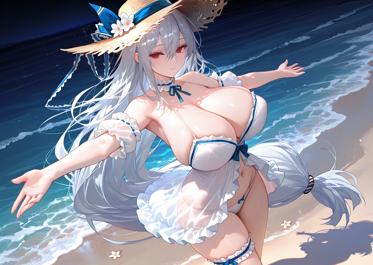 斯卡蒂-连衣裙-pixiv插画-作品交流服务