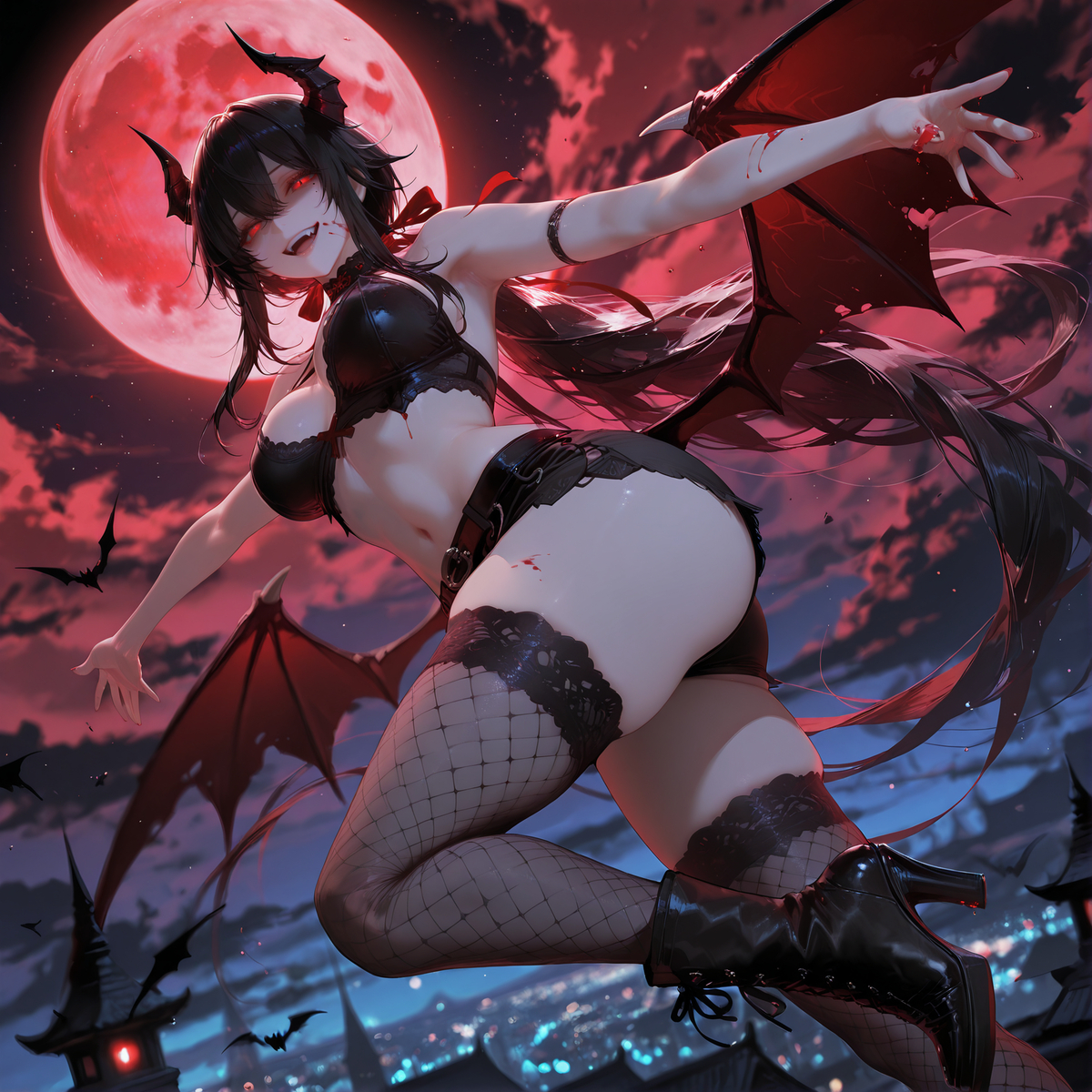 恶魔月-pixiv插画-作品交流服务