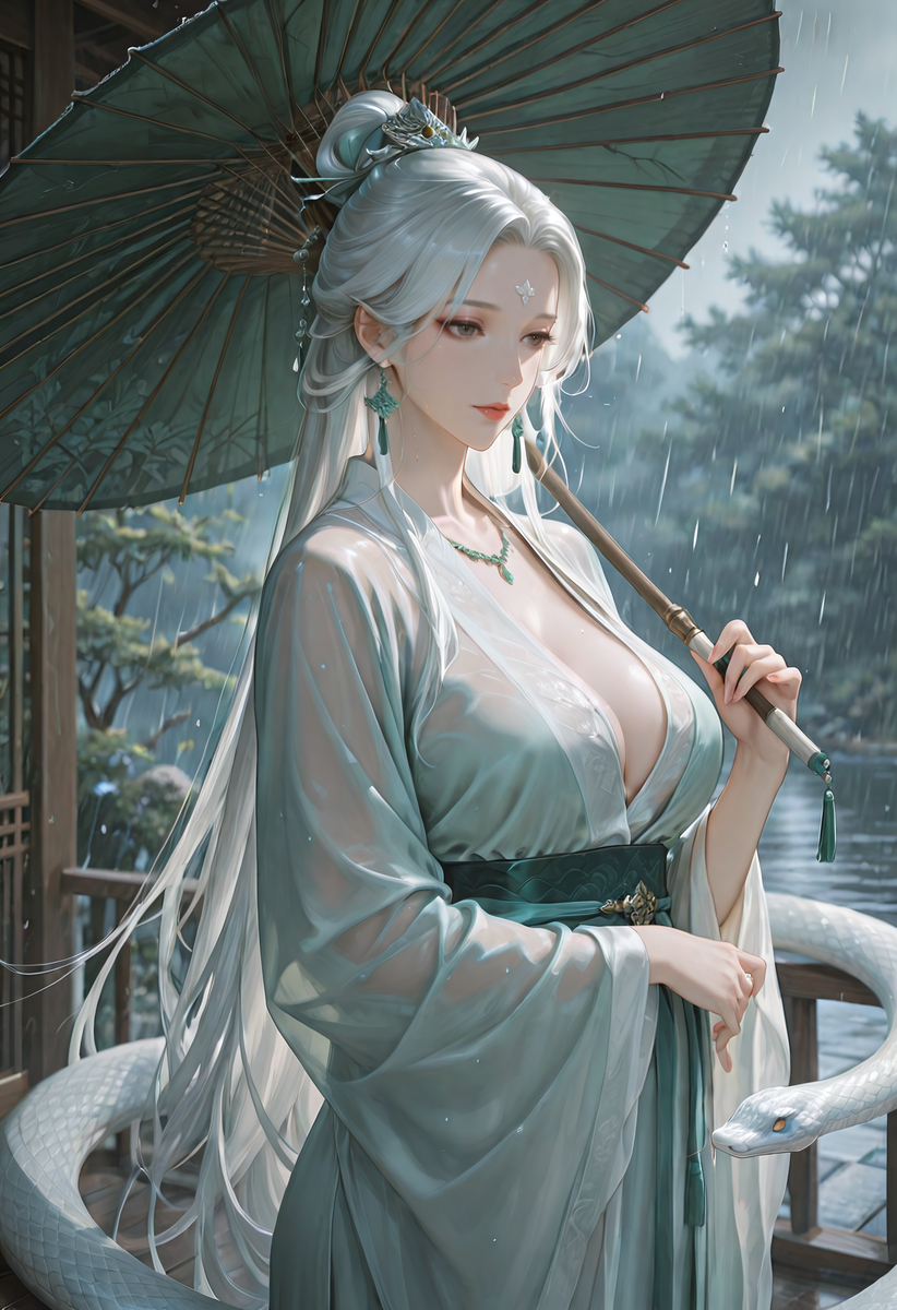 白蛇仙子-pixiv插画-作品交流服务