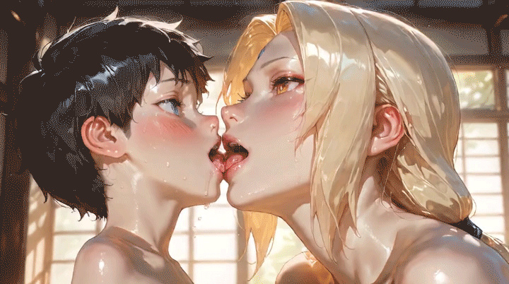 Tsunade - Shota kissing anim-pixiv插画-作品交流服务