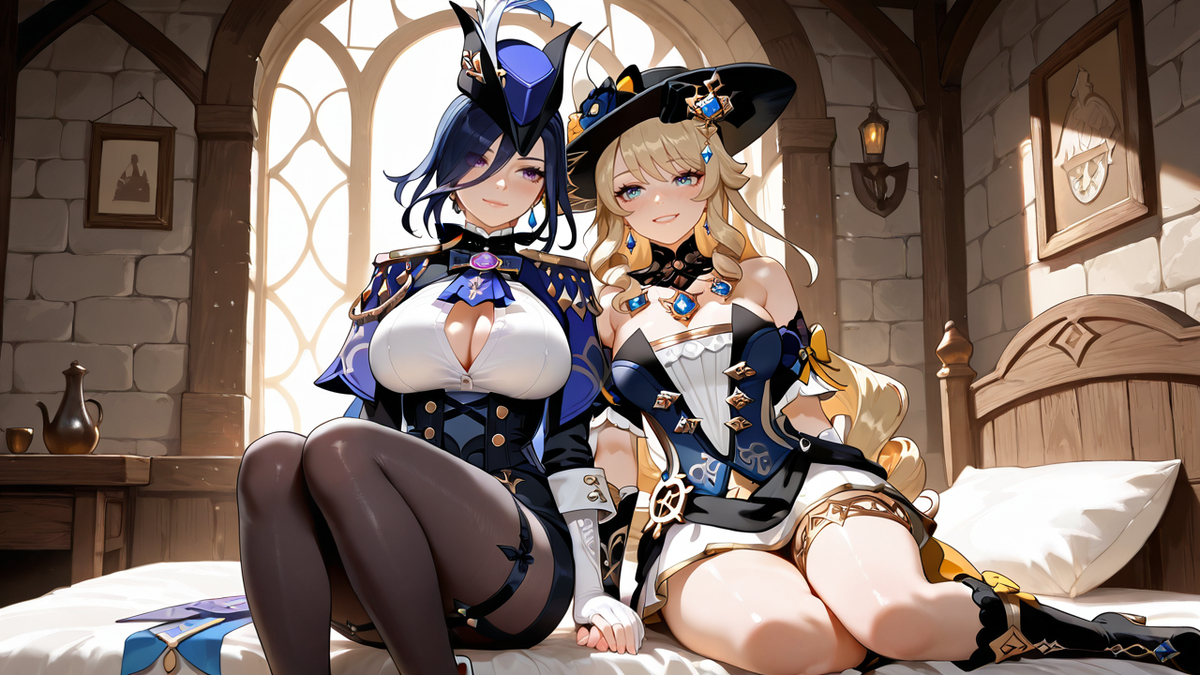 Navia&Clorinde - Childhood pals-pixiv插画-作品交流服务