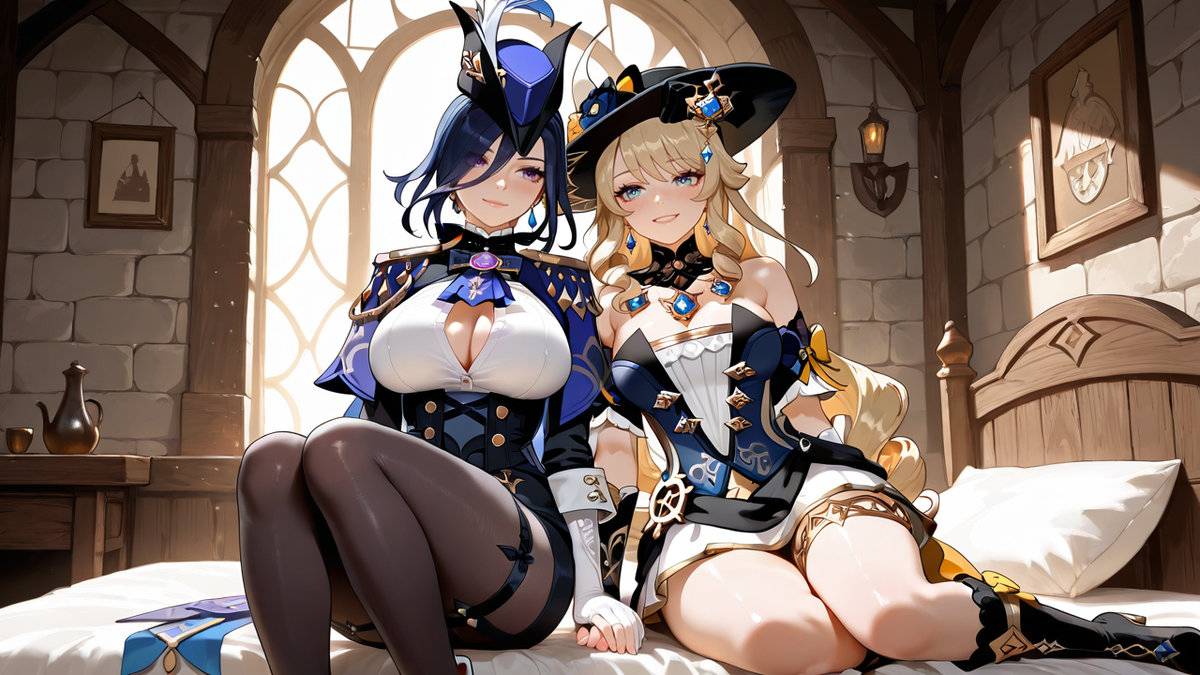 Navia&Clorinde - Childhood pals-pixiv插画-作品交流服务