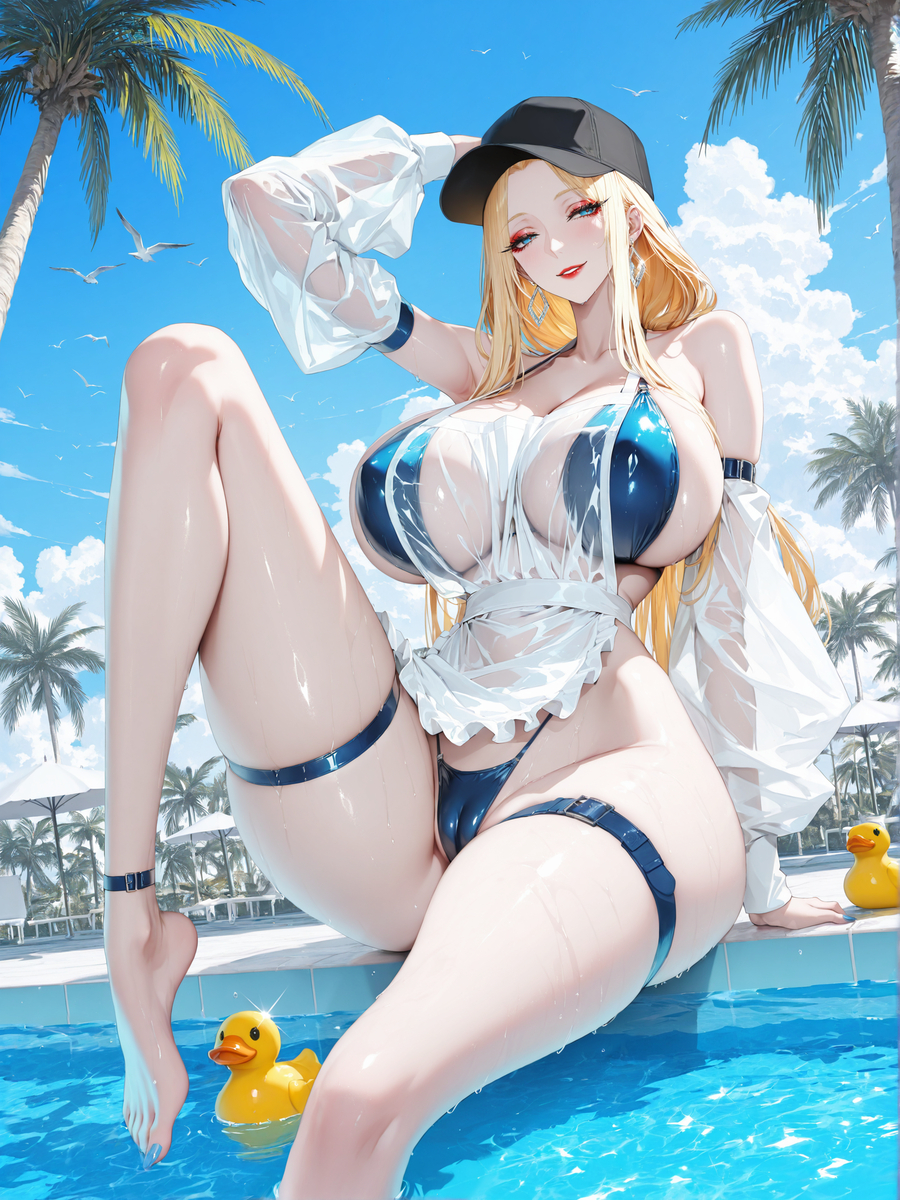 泳池派对-pixiv插画-作品交流服务