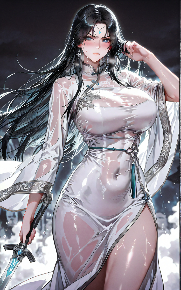 少女版裴语涵（雨中限定版）-pixiv插画-作品交流服务