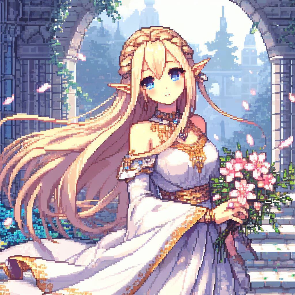 Elf with Flowers-pixiv插画-作品交流服务