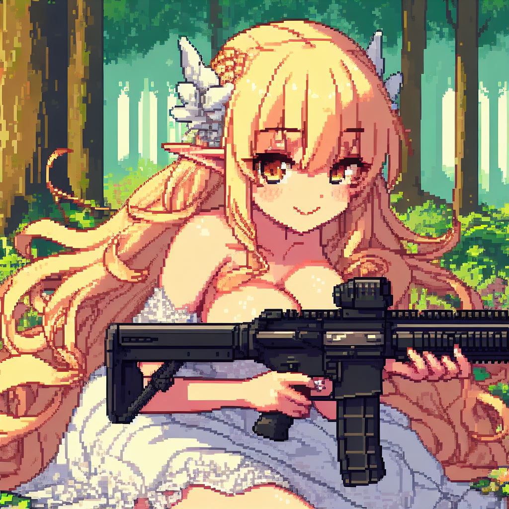 Elf with rifle-pixiv插画-作品交流服务
