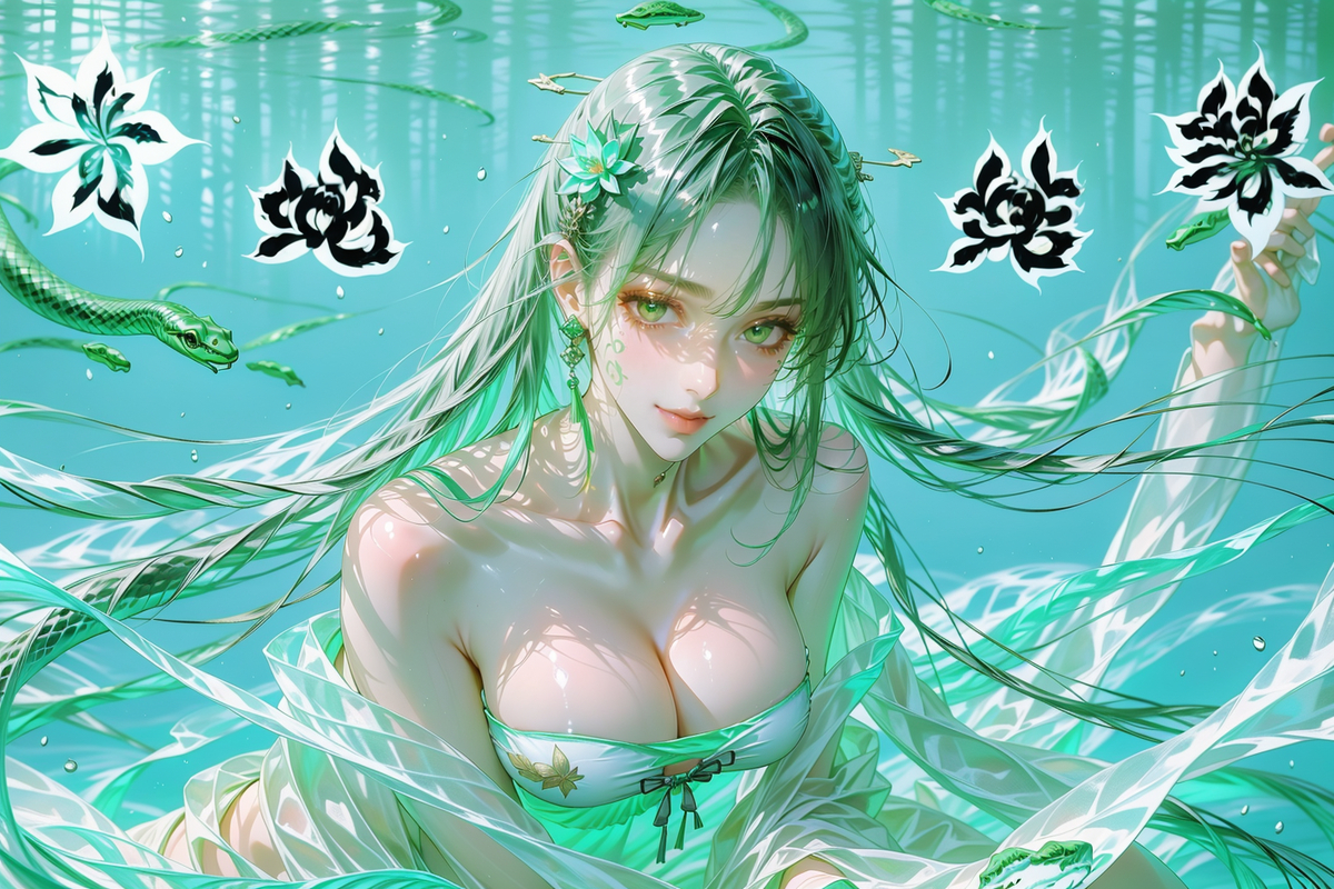 013青蛇结缘-pixiv插画-作品交流服务