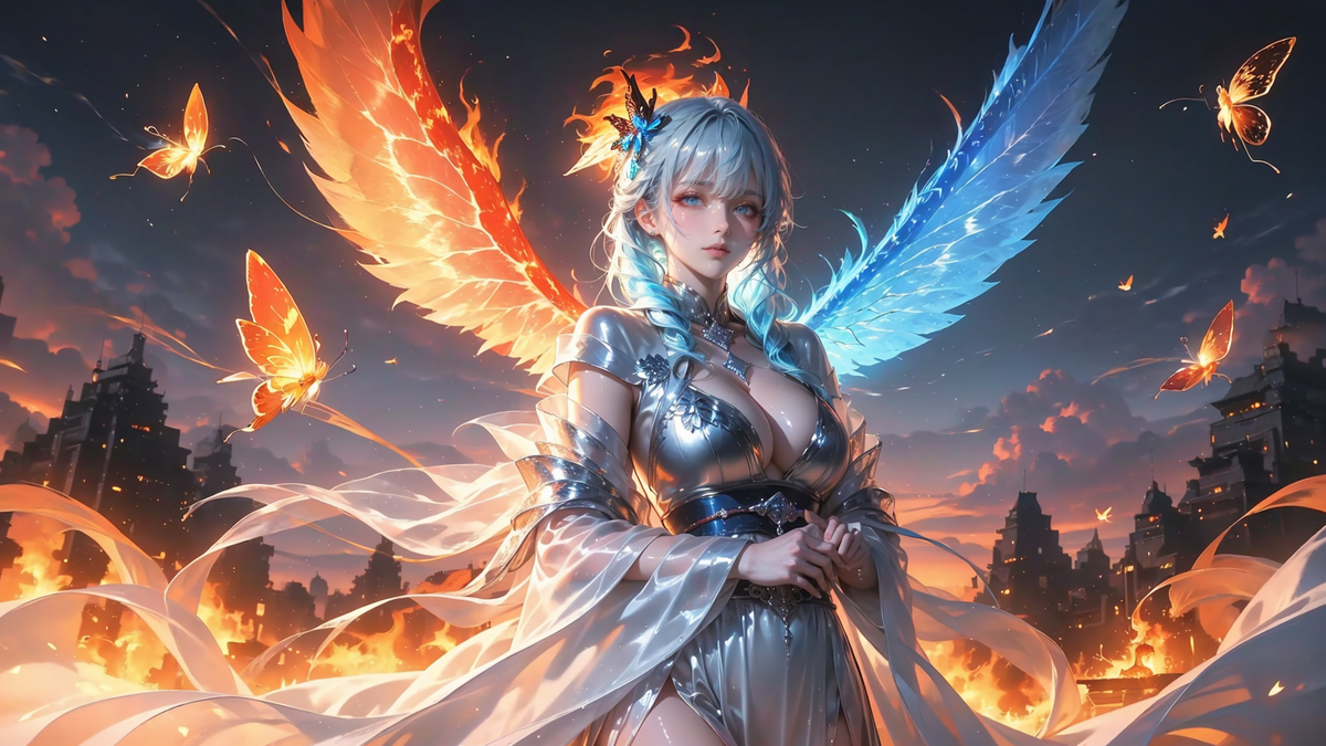 冰翼炎灵-pixiv插画-作品交流服务