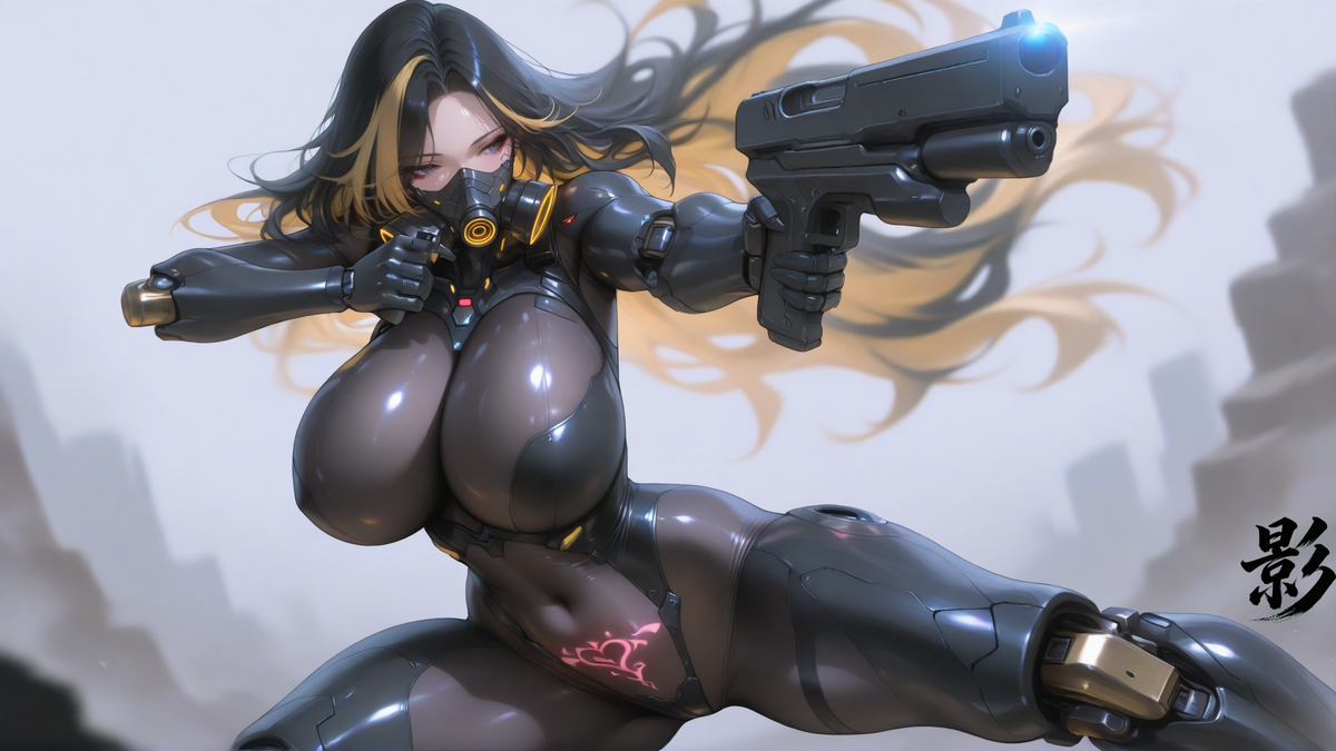 机械少女（枪）-pixiv插画-作品交流服务