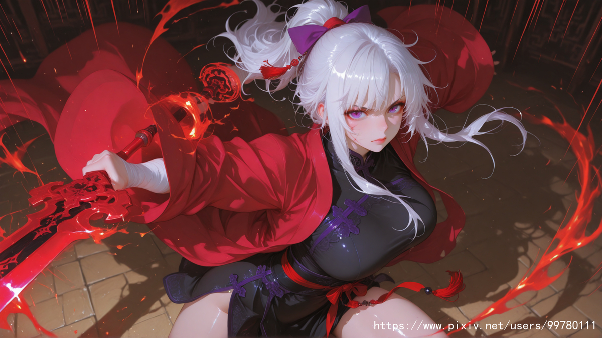 焰起衣翻惊落叶，刀横影动照枫林-pixiv插画-作品交流服务