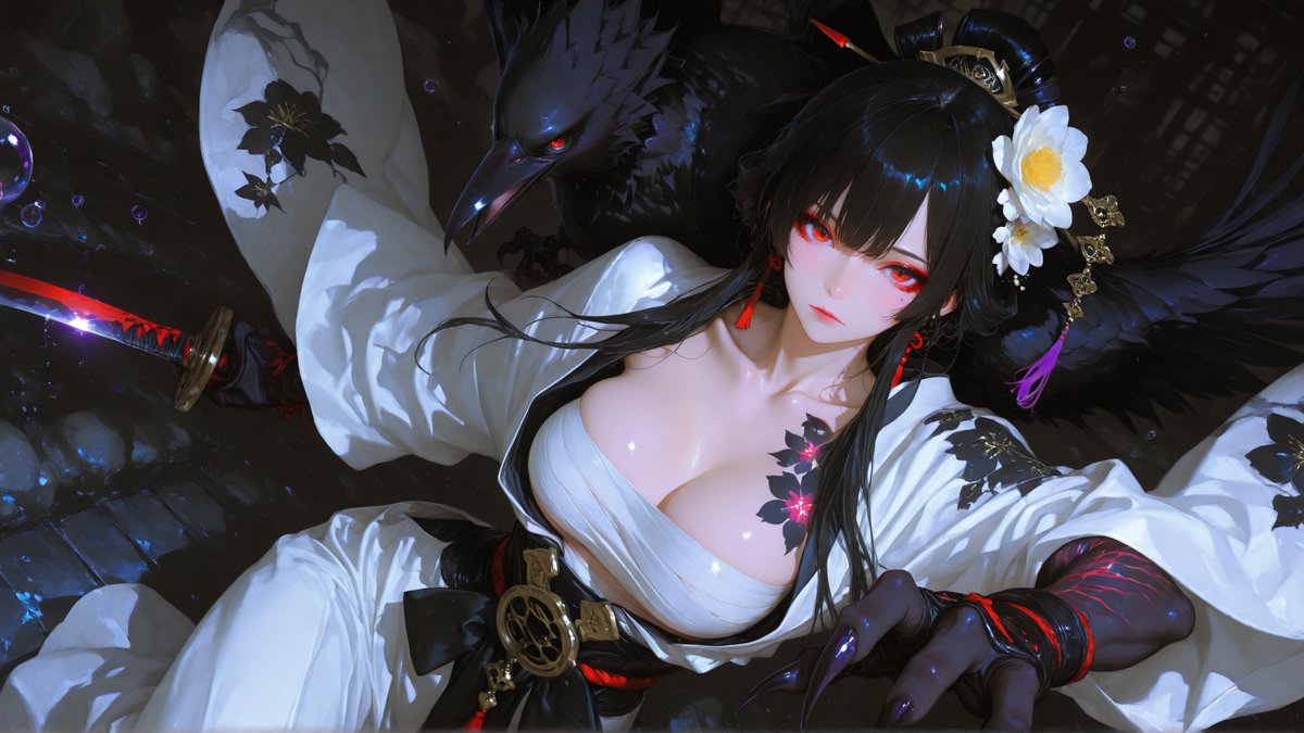 乌羽照红瞳，鸦影下的静刃出鞘-pixiv插画-作品交流服务