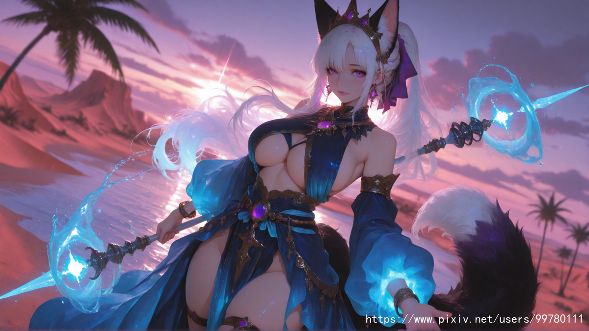 沧澜曳尾,暮海凝光-pixiv插画-作品交流服务