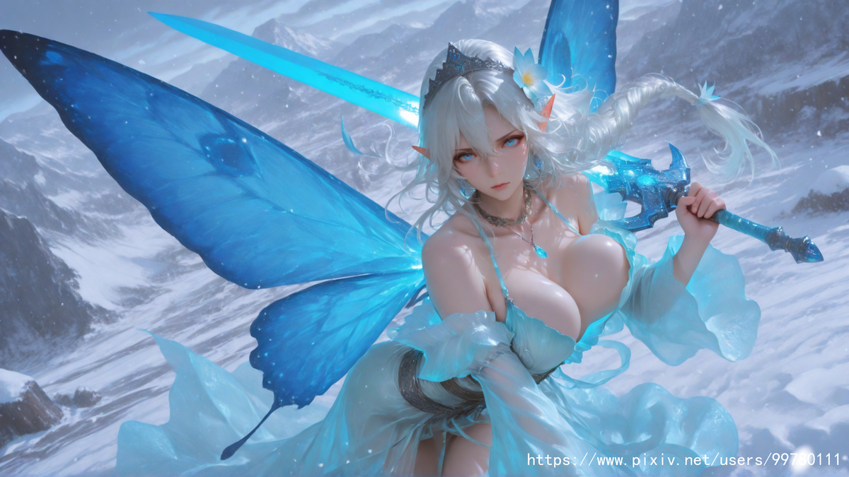 图片[11]-银发蝶翼，跃动的幽蓝倩影part1-pixiv插画-作品交流服务