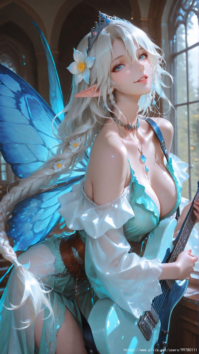 图片[40]-银发蝶翼，跃动的幽蓝倩影part1-pixiv插画-作品交流服务