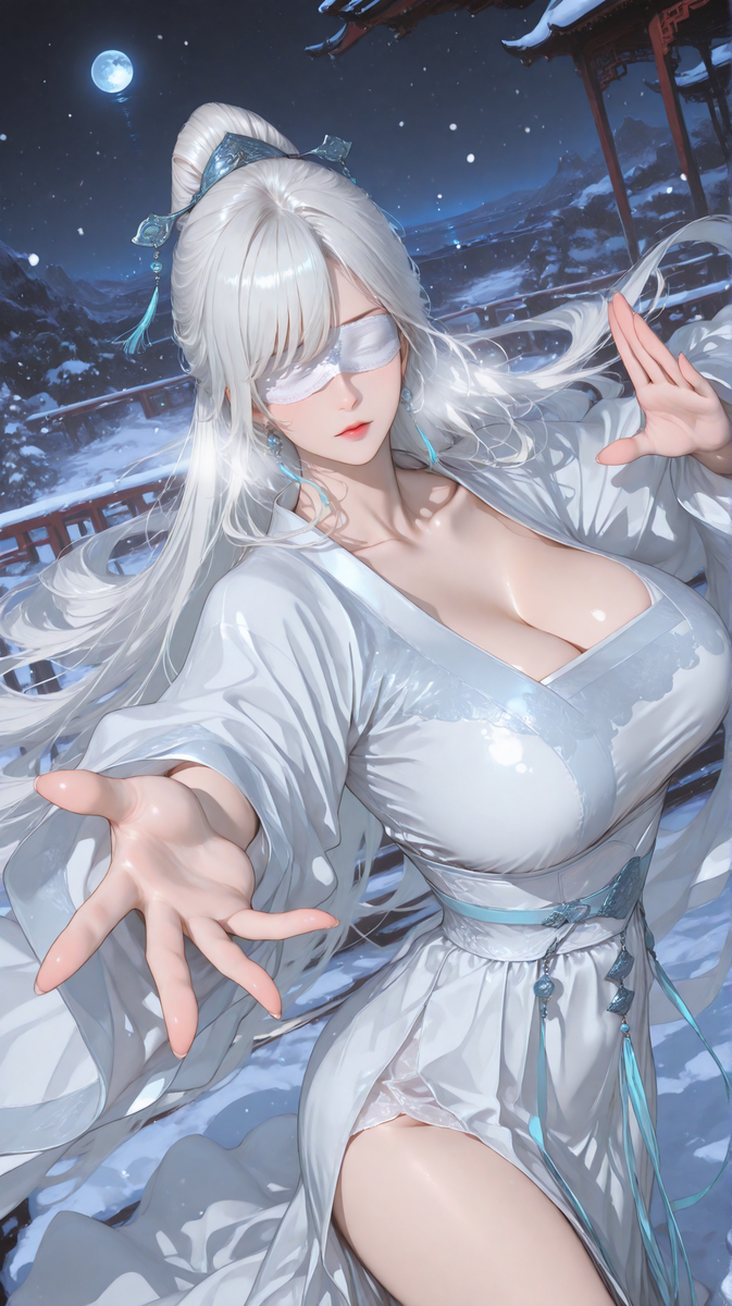 霜华覆眼 · 人间风雪入掌中-pixiv插画-作品交流服务